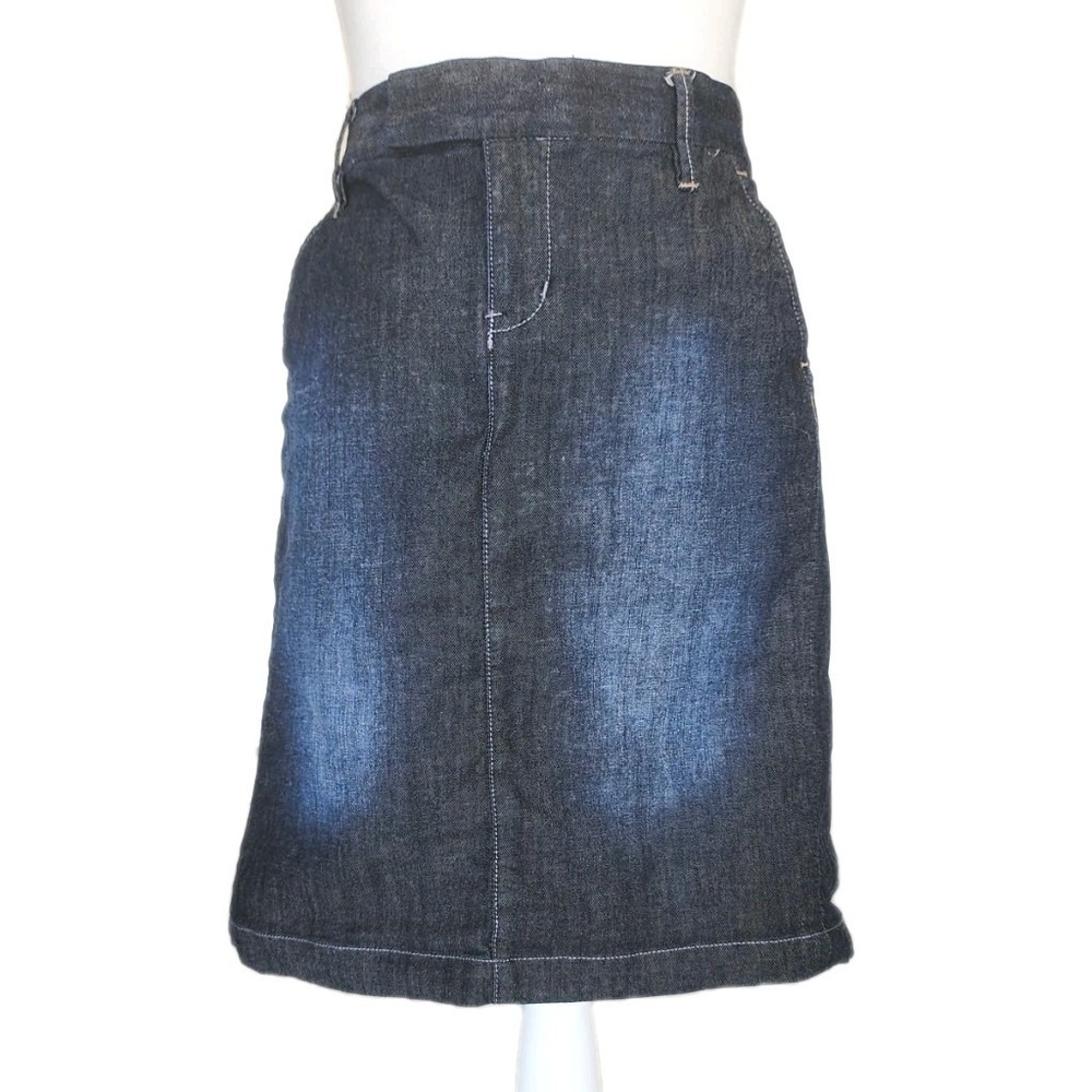 Converse One Star Skirt Womens 6 Pencil Short Mini Dark Wash Pockets Stretch Y2K